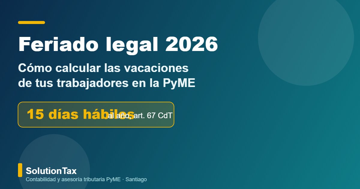 Feriado legal 2026: cómo calcular las vacaciones en tu PyME