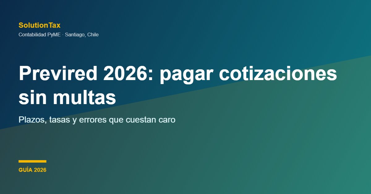 Previred 2026 — pagar cotizaciones PyME sin multas DT