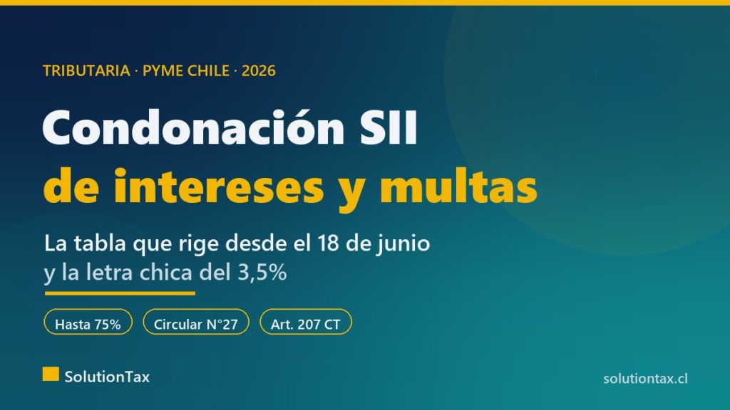 Condonación de intereses y multas del SII 2026: tabla vigente