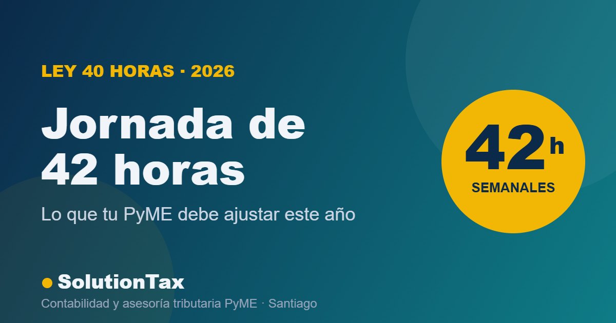 Ley 40 horas: jornada de 42 horas semanales para PyME en Chile 2026